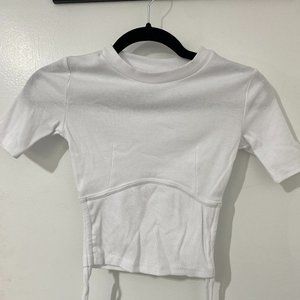 White Women's Tshirt with Drawstrings